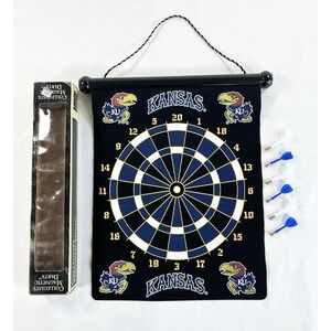 New Vintage KU Kansas Jayhawks Collegiate Magnetic Dart Board Game Man Cave